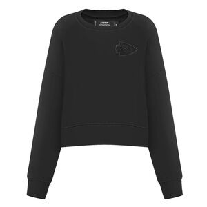 Pro Standard Luxury NFL Kansas City Chiefs Neutral Black Out Womens Crewneck | L